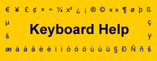 keyboard help, special characters in html