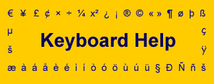 keyboard help, special characters in html keyboard help, special characters in html
